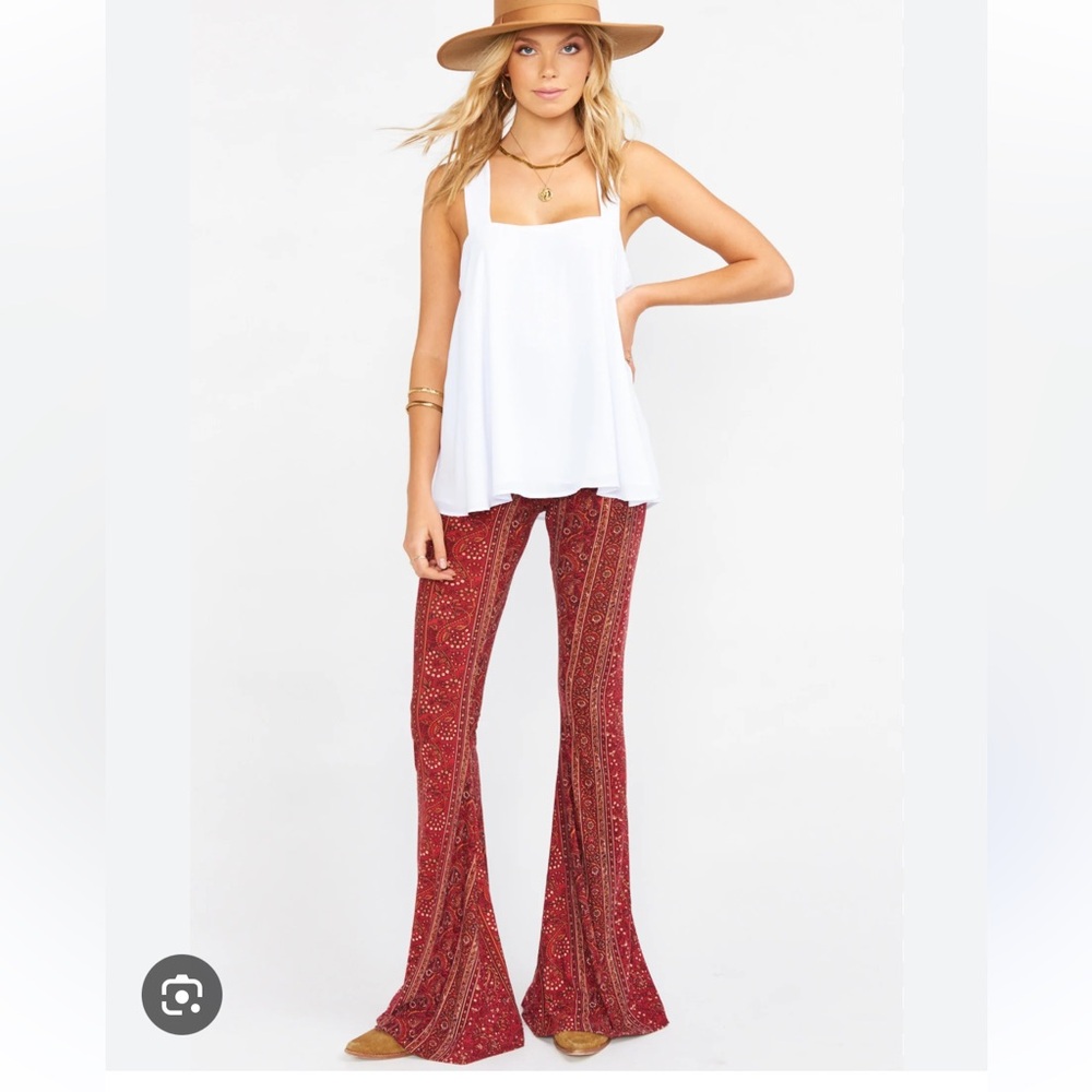 NWT ShowMeYourMuMu Red Paisley Bell Pants
